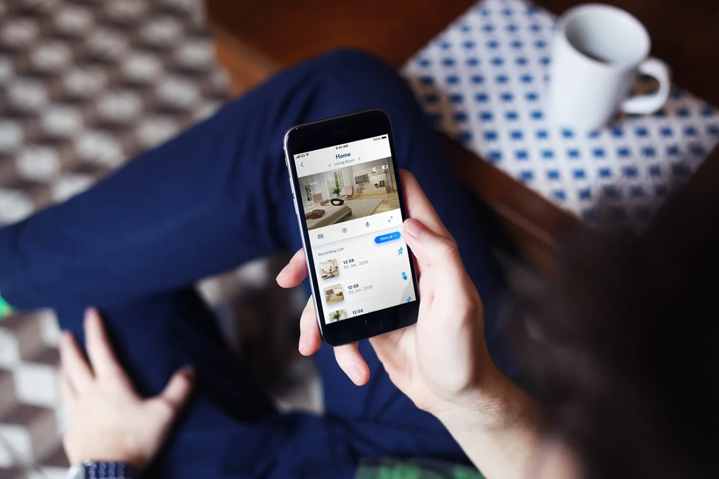 The HomeHawk app on a phone
