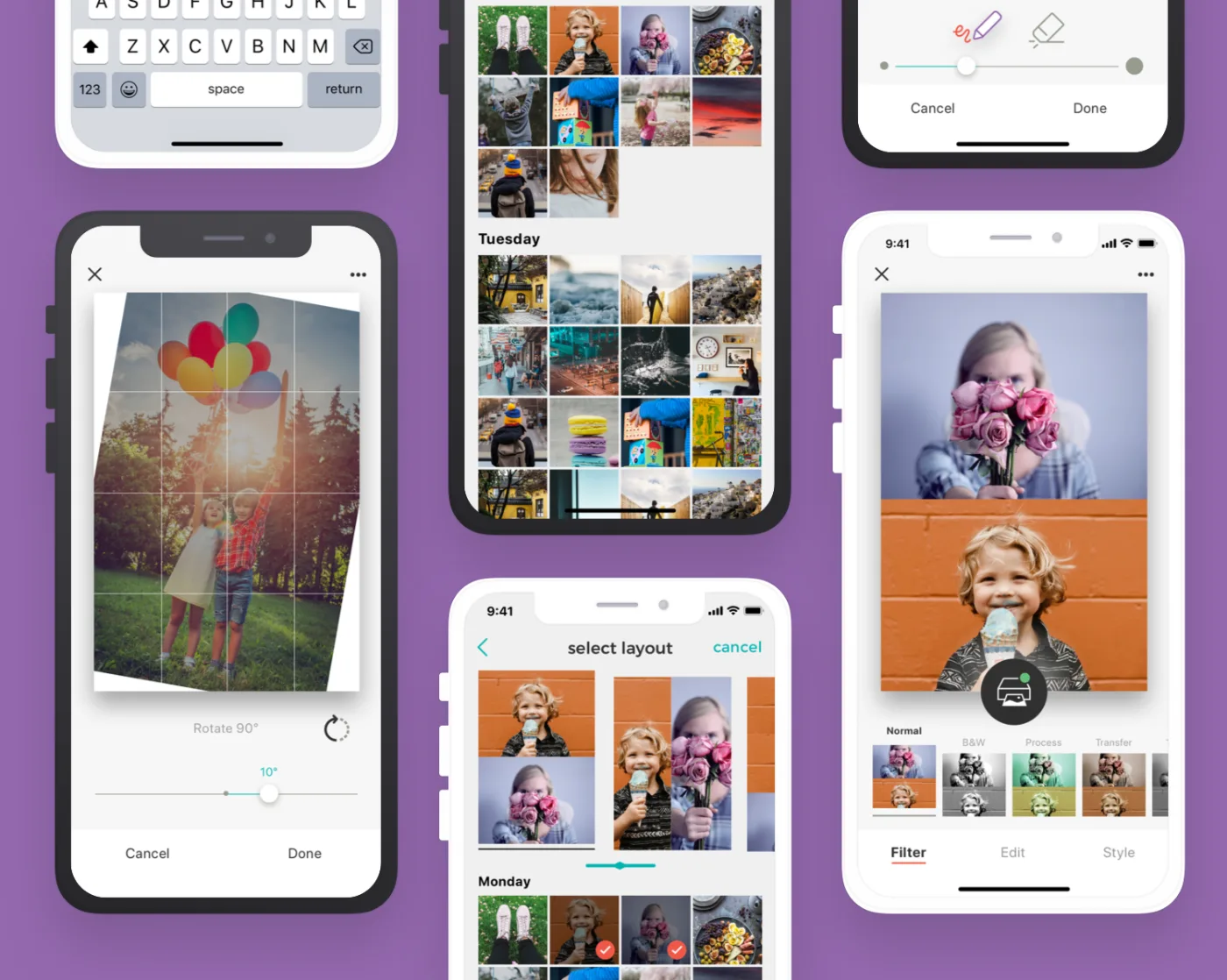 More app screens