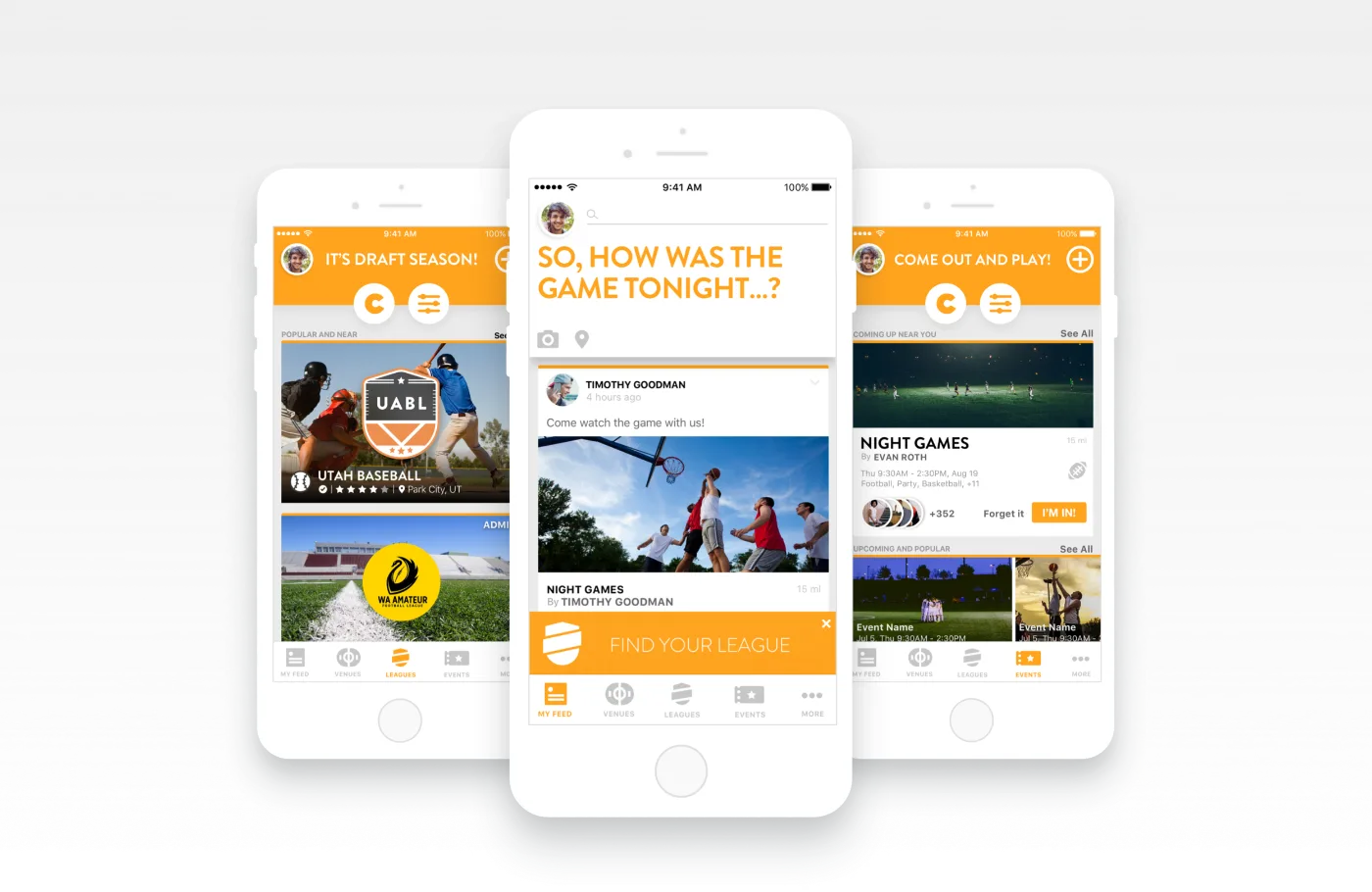 App screens